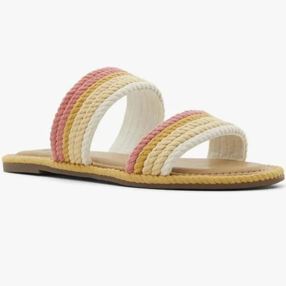 Billabong, New, Women's Light Break Braided Rope Flat Slide Sandals, Size 8.5 - Picture 1 of 12